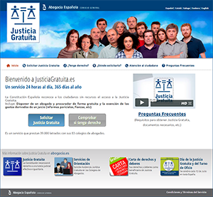 Web servicio de Justicia Gratuita en España
